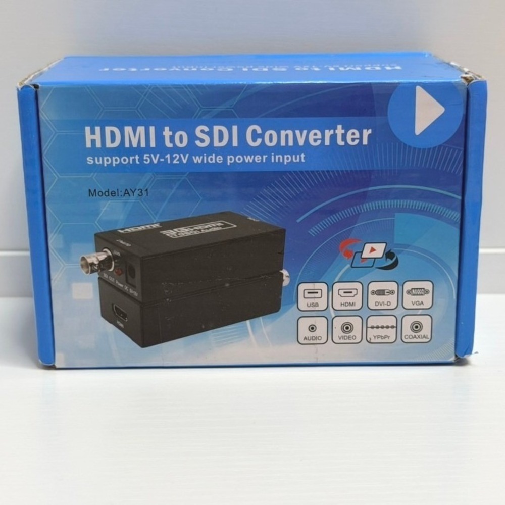 HDMI to SDI Converter 3G HD-SDI Audio Adapter Model AY31 5V-12V Power Input NEW
